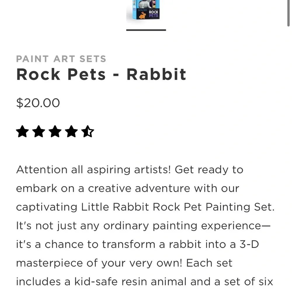 Crocodile Creek Rock Stone Pets Paint Kit - Garden Rabbit Sturdy Weatherproof